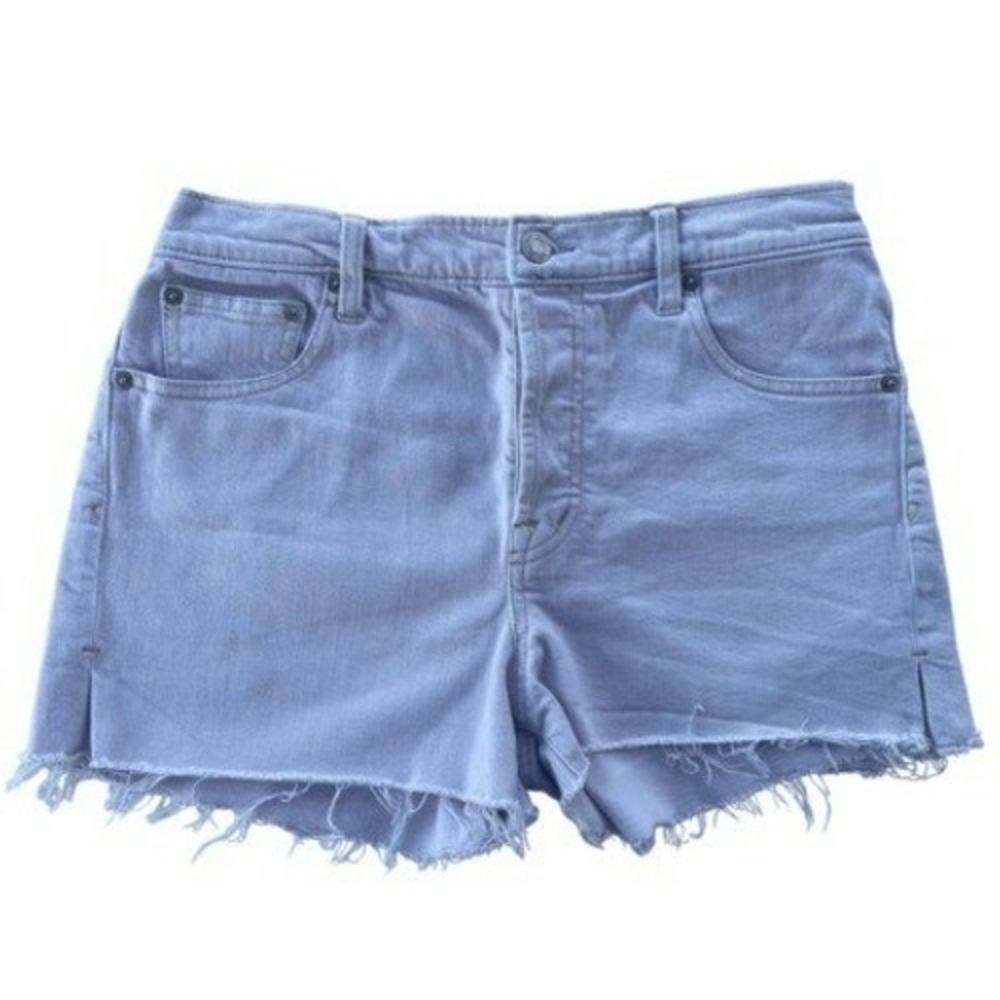 A1 Gap Denim Shorts Lavender Purple Raw Hem High Rise 3 Inch Inseam Cut Offs 28R